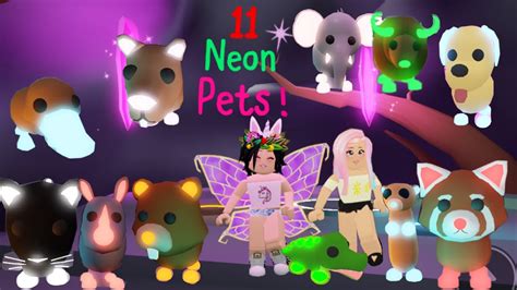 Neon Pets Adopt Me Roblox 🐊🐼🐶🐗🐘 Neon All Jungle Pets Youtube