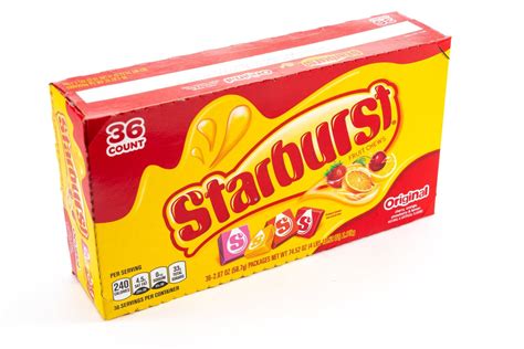 Starburst Original Fruit Chew Candy Bar Bulk Pack 207 Oz 36 Ct
