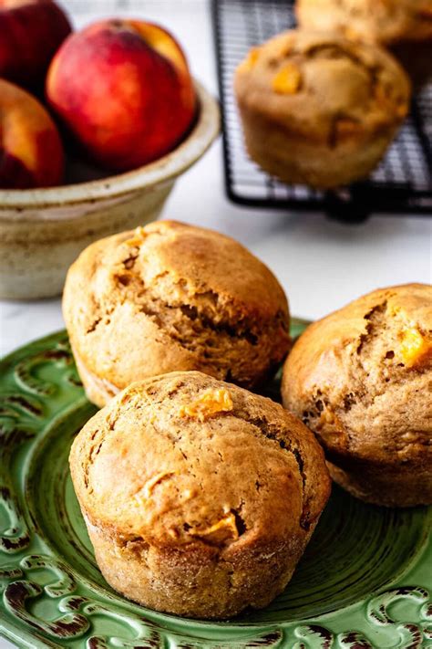 Peach Muffins Simple Easy Recipe Heavenly Home Cooking