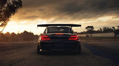Honda s2000, honda, jdm, japanese cars, sunset, clouds, rear view