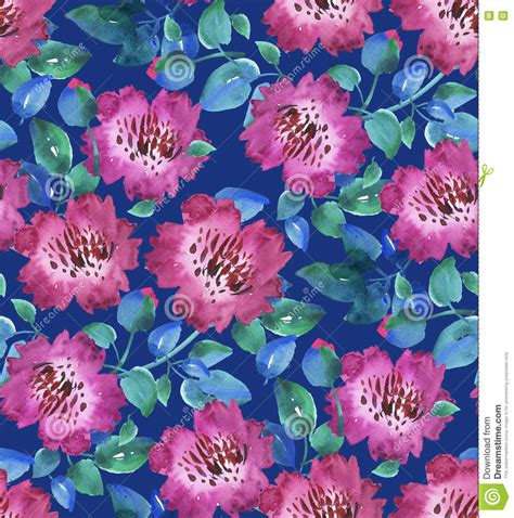 Pink Vivid Abstract Flowers Seamless Pattern Stock