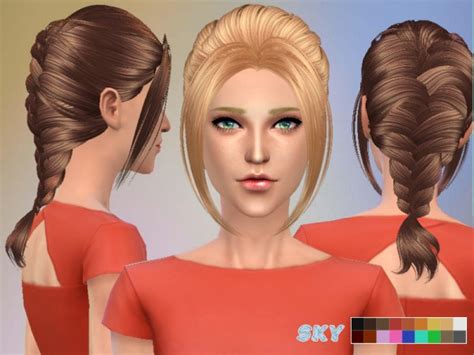 The Sims Resource Fishtail Hairstyle By Skysims Sims Hairs