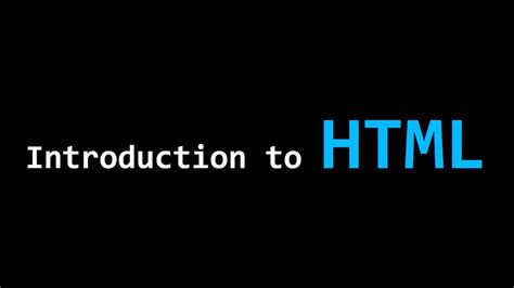 Html Tutorial For Beginners Introduction To Html 01 Youtube