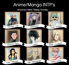 Anime/Manga INTP's- so proud to be with law, nara, and ... Want to discover some anime characters with the #enfj personality type?