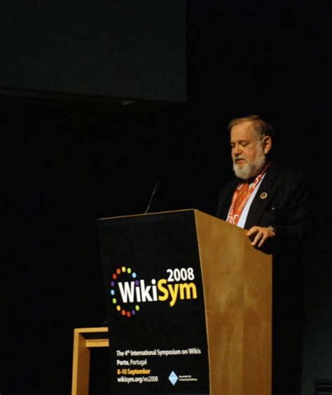 George P Landow Deliverng The Keynote Address At Wikisym2008 Porto