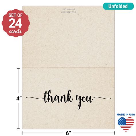 Thank You Cards 24 Cards And Envelopes Folded Greeting Card Etsy