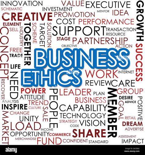 Business Ethics Word Cloud Cloud Image Stock Photo Alamy