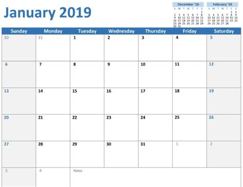 Excel Calendar Template —