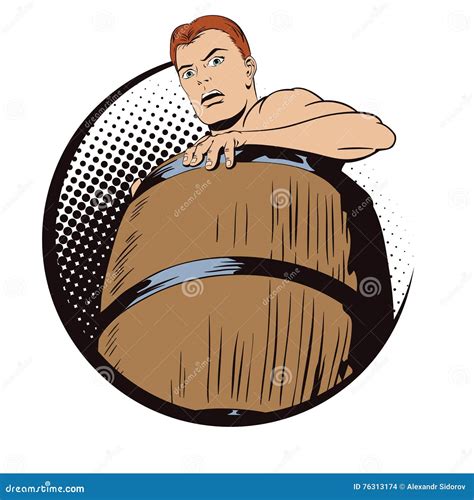 Naked Man Inside A Barrel Ruin And Debts Stock Vector Illustration Of Crisis Graphic 76313174