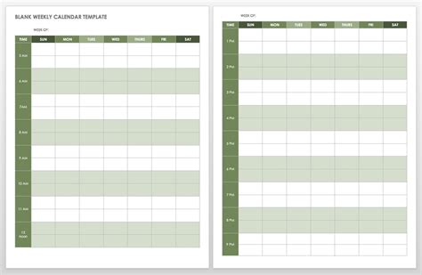 A Blank Calendar Is Shown In Green And White