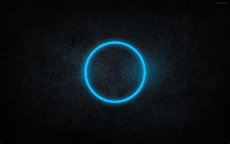 Abstract Blue Black Dark Circles Rings Cyan Neon