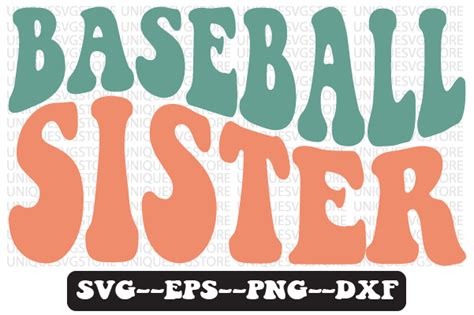 Baseball Sister Retro Wavy Svg Design Graphic By Uniquesvgstore · Creative Fabrica