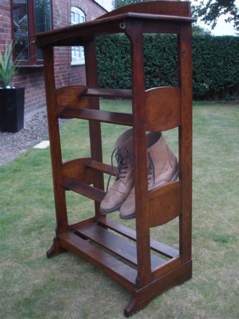 Antique wooden shoes display rack. Arts & Crafts Style Oak Shoe Rack Boot Rack | 125967 ...