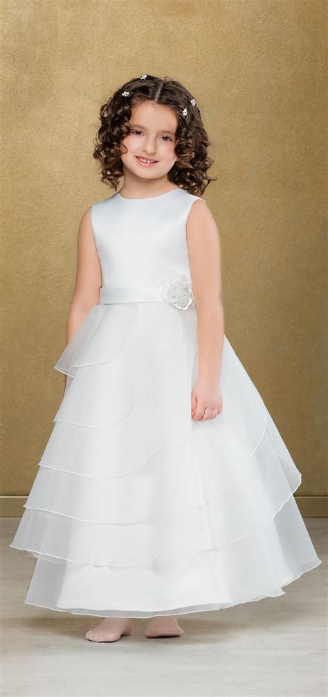 Ivory Satin And Organza Flower Girl Dress 91945 Niamh And Rubys