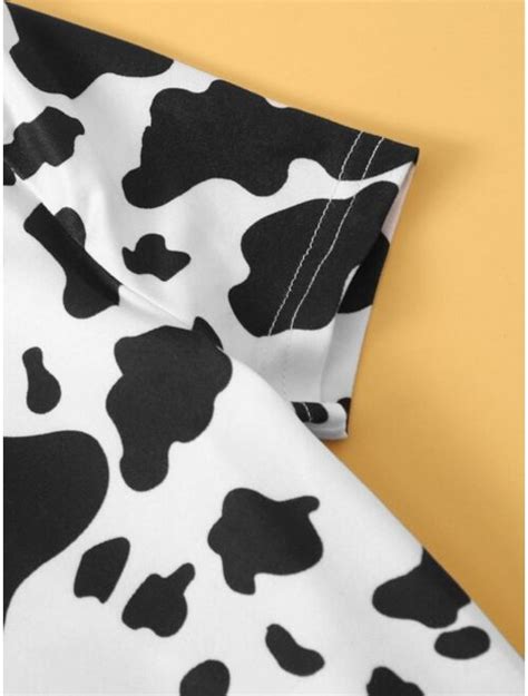 Buy Shein Girls Cow Print Crop Tee Online Topofstyle