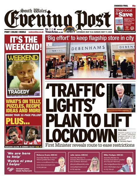 News wales newspaper is english language newspaper in wales. South Wales Evening Post-May 16, 2020 Newspaper