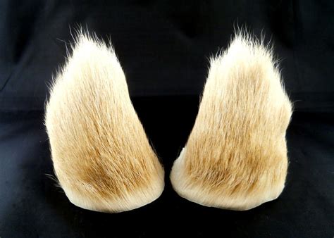 Butterscotch Blonde Long Fur Leather Wolf Ears Limited Edition
