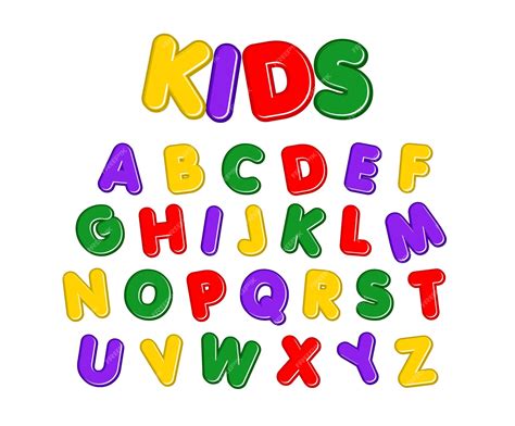 Premium Vector Kids Vibrant Colourful Fonts Alphabets Capital Vector