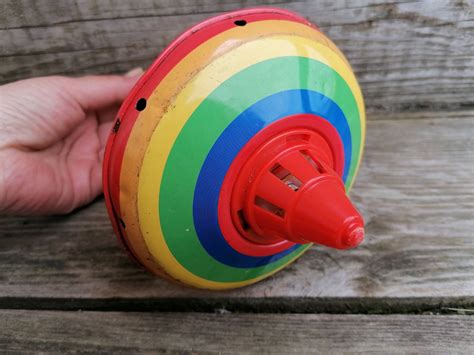 Vintage Spinning Top 1980s Toy Toy Spinner Colorful Etsy