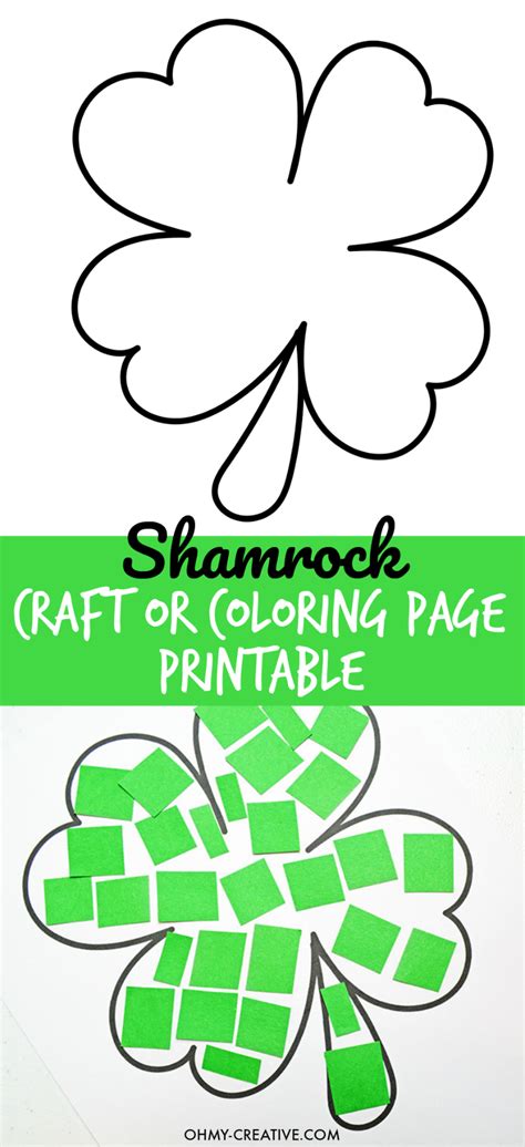 Cut and paste activities, diy crafts, coloring pages, playtime activities cut and paste worksheets to help kindergarten and preschoolers develop their fine motor skills. Cut And Paste Shamrock Template or Coloring Page - Oh My ...