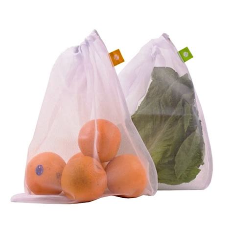 Premium Reusable Eco Friendly Mesh Produce Bags With Drawstring Net Bag