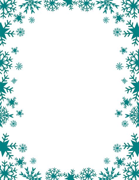 Cute Snowflake Winter Frame Border Clipart 32048280 Png