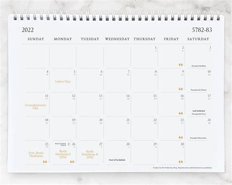 Jewish Calendar 2022 Printable Printable Calendar 2023