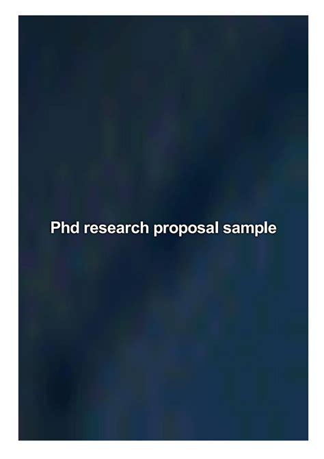 Phd Research Proposal Sample By Brown Kim Issuu