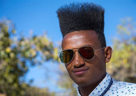 Ethiopian Young Man With Incredible Gelled Hair Amhara Region