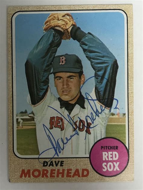 Aacs Autographs Dave Morehead Autographed 1968 Topps Baseball Card Boston Red Sox