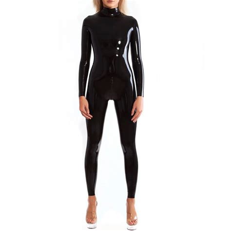 Latex Tights Zentai Fetish Rubber Catsuit Neck Entry Rubber Bodysuit