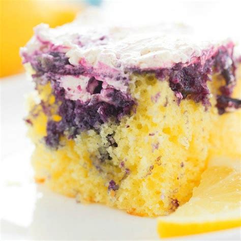 Lemon Blueberry Poke Cake Recipe Poke Cake Desserts Lemon Blueberry