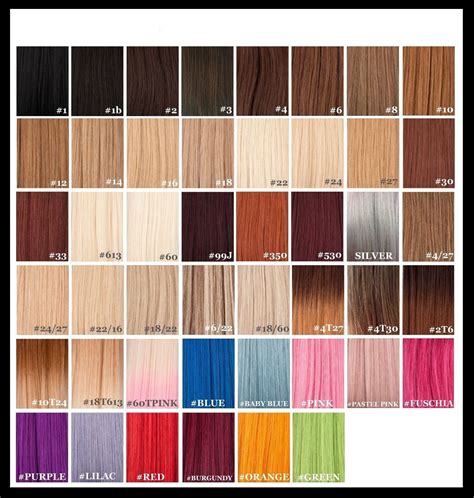 Remy Hair Colour Chart Hair Chart Hair Color Chart Weave Hair Color