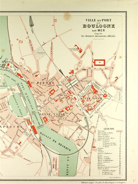 Map Of Boulogne Sur Mer Posters And Prints By Anonymous