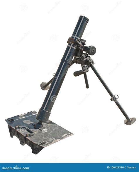 German Mortar Of Wwii On White Stock Photo Image Of Cannon