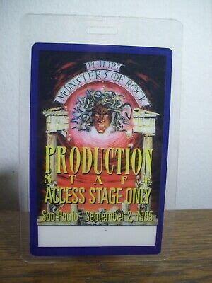 Original Monsters Of Rock Ozzy Sao Paulo Laminated Production Stage Pass Ebay