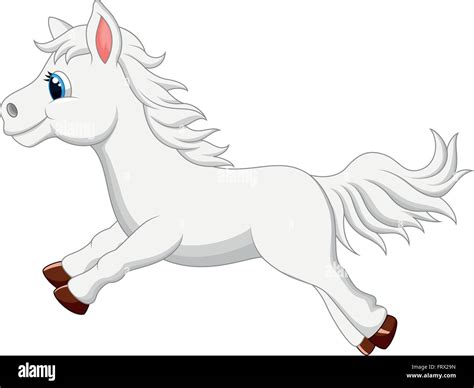 White Horse Cartoon Running Stock Vector Image And Art Alamy