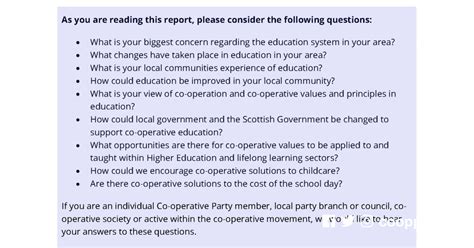 Education Scotland Policy Consultation 2019 Co Operative Party