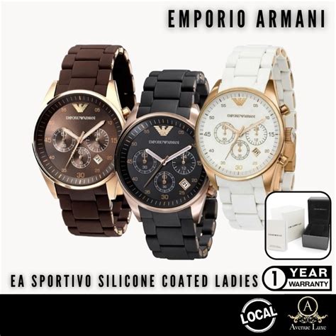 Sg Emporio Armani Sportivo Coated Series Chronograph Ladies Watch