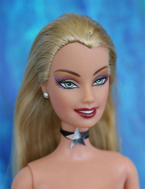 Nude Barbie Long Blonde Hair Bellybutton Body Green Eyes Ceo Face New For Ooak Ebay