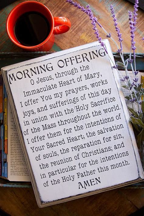 Rustic Catholic Morning Offering Prayer Sign In 2020 Prayer Signs