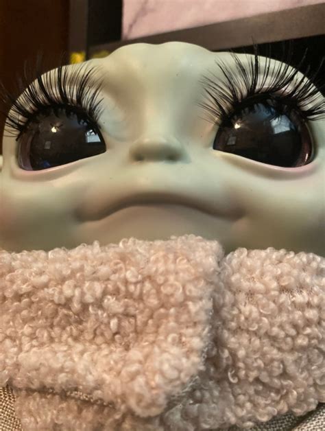 Photo Baby Yoda With Human Eyelashes