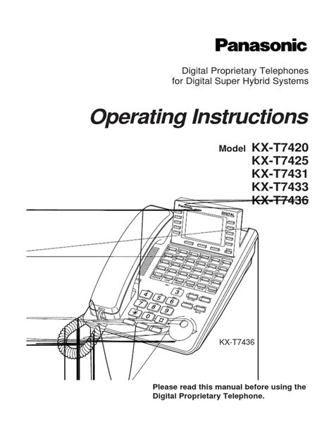 manual de operaciones panasonic model kx t7420 kx t7425 kx t7431 kx t7433 kx t7436 pdf