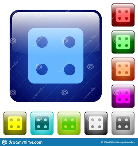 Dice Four Color Square Buttons Stock Vector Illustration Of Four