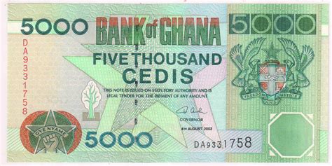 Ghana 5000 Cedis 2003 Unc Currency Note Kb Coins And Currencies