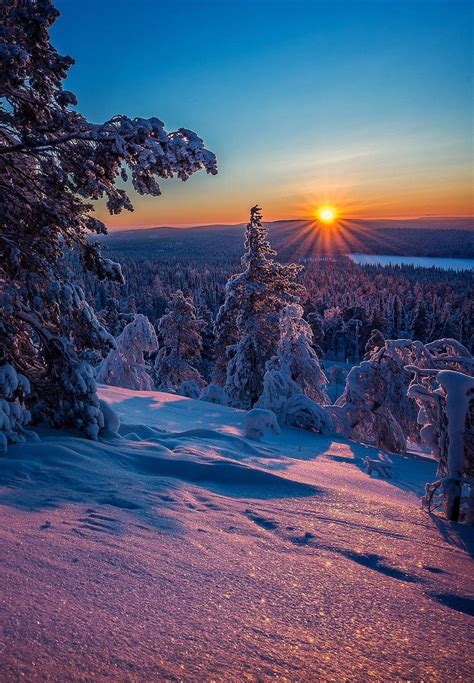 Lapland Finland Winter Scenery Winter Landscape Winter Scenes