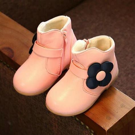 Winter Baby Girl Boots Fashion Princess Shoes Warm Cotton Leather Ankle