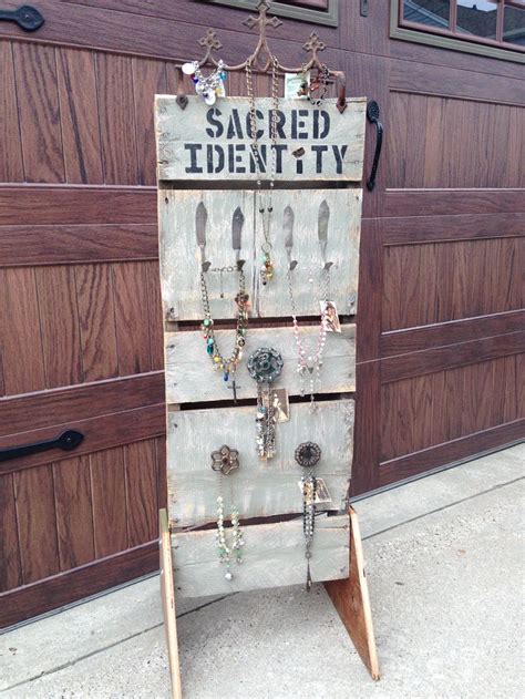 Jewelry Display Using An Old Pallet Vintage Knives And Old Spigot