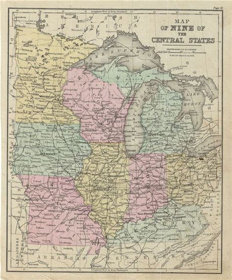 Map Of Nine Of The Central States Geographicus Rare