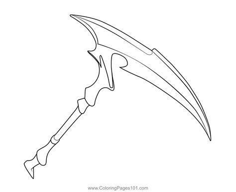 Skull Sickle Pickaxe Fortnite Coloring Page For Kids Free Fortnite